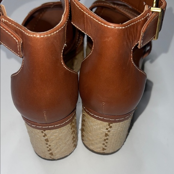 Vince Camuto Brown Leather Wedge Sandals - Picture 7 of 12